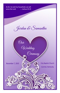 Wedding Program Cover Template 9F - Version 3